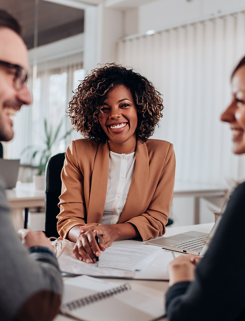 A couple at a business meeting