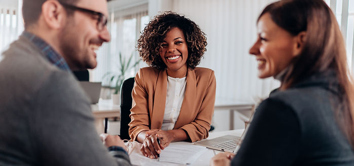 A couple at a business meeting