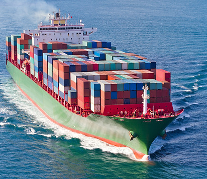 Cargo Ship at Sea