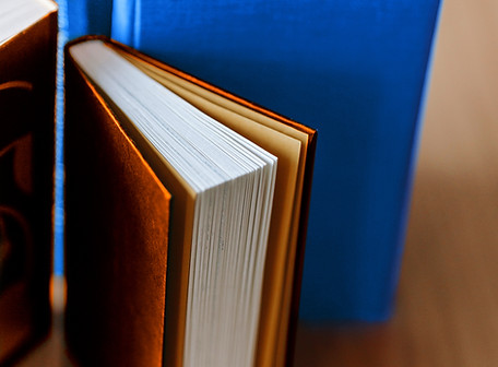 Books on Wooden Table