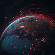 Tierra con conexiones de datos