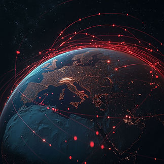 Terre avec connexions de données