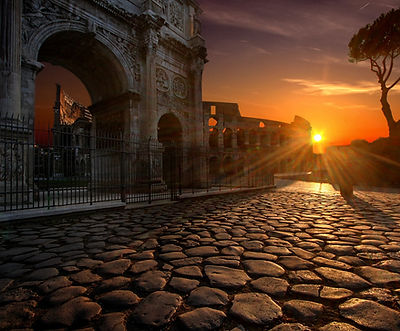 Rua de pedra em Roma