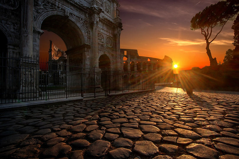 Rua de pedra em Roma