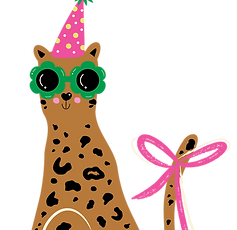 パーティーをテーマにしたヒョウのイラスト