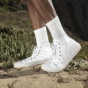 White Sneakers and High White Socks