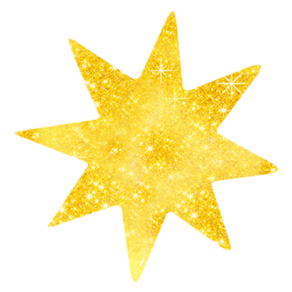 Étoile à paillettes dorées