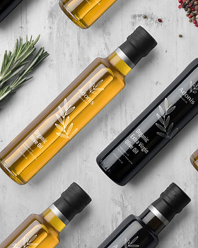 Bouteilles d'huile d'olive