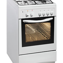 White free standing cooker isolated over white with clipping path