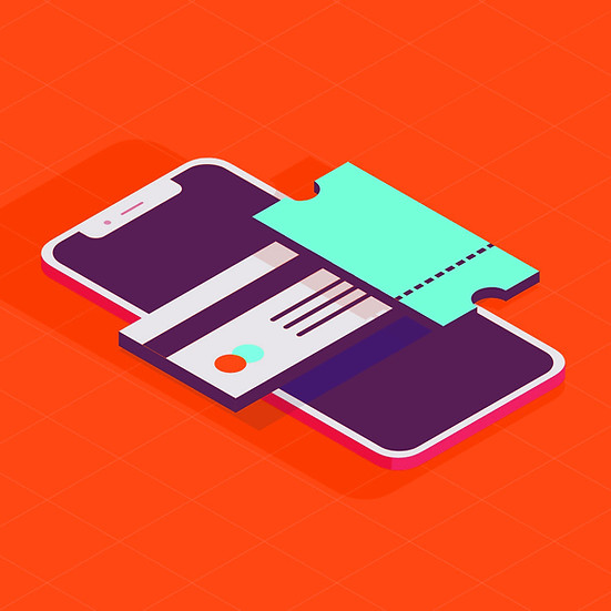 Illustration eines digitalen Tickets
