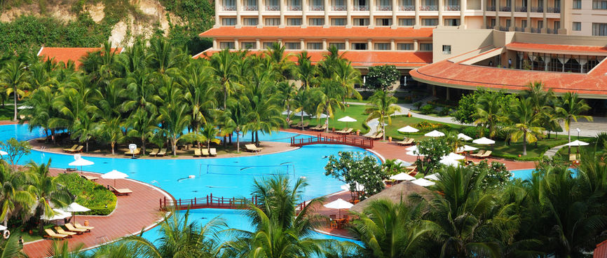 Vista de um resort vietnamita