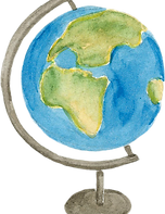 Watercolor Globe Illustration