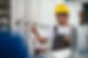 Man using tablet at Natural gas processing facility