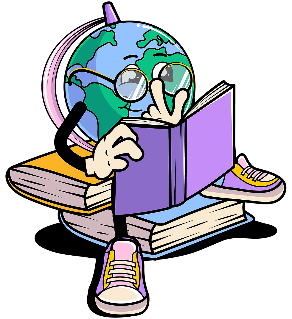 Globe Reading Cartoon