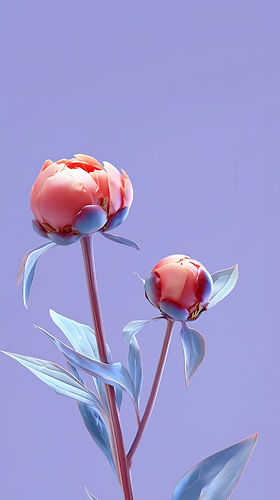 Peony Flowers Art