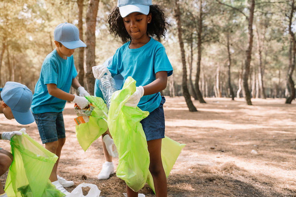 Kids Cleaning Outdoors
