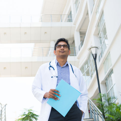 Doctor with clipboard