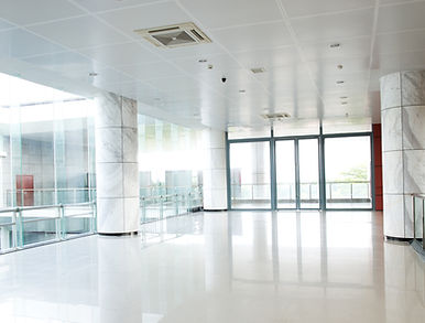 empty long corridor in the modern office building