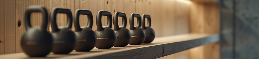 Wooden Shelf Kettlebells