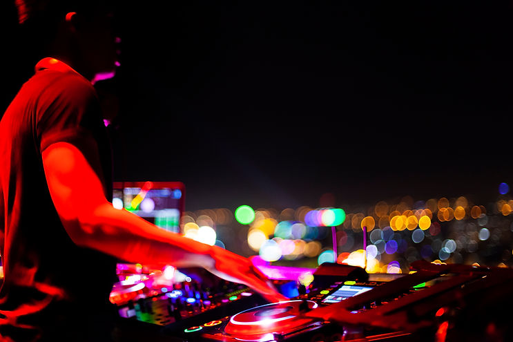 DJ playing in a party night