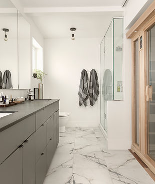 modern Luxurious Bathroom remodel with walk in shower and custom tile