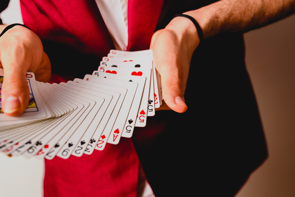 Man fanning out a deck of cards