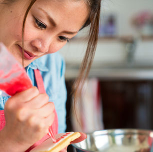 woman baking cookies