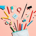 Colorful Stationery Flatlay