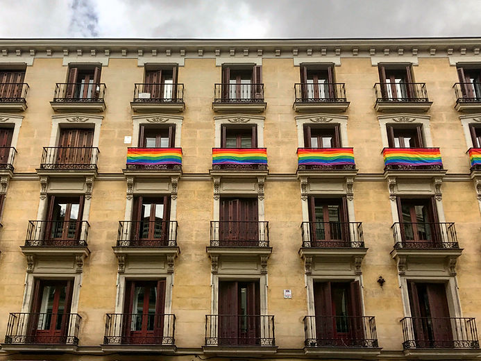 Building With Pride Flags