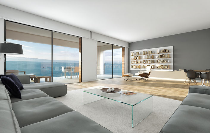Sala de estar com vista