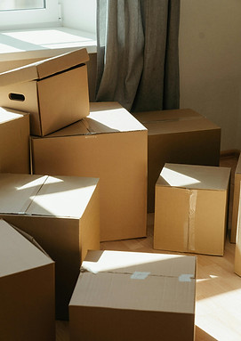 Boxes in a home prepared for move-in/move-out cleaning