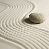 Zen garden with stone