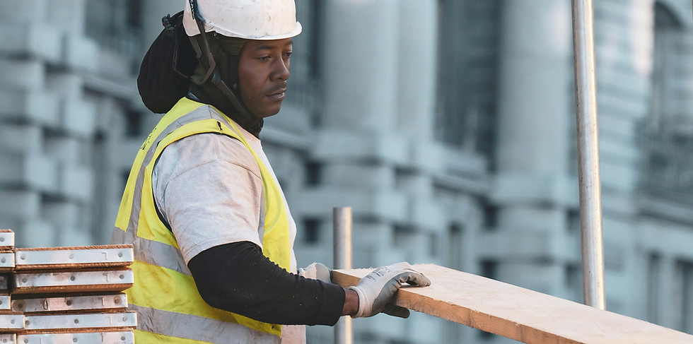 Construction Worker Focused