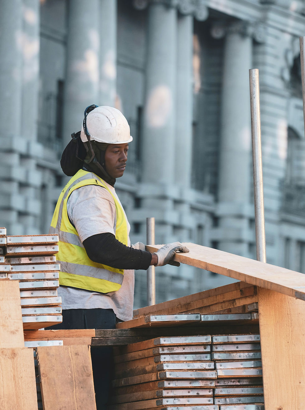 Construction Worker Focused