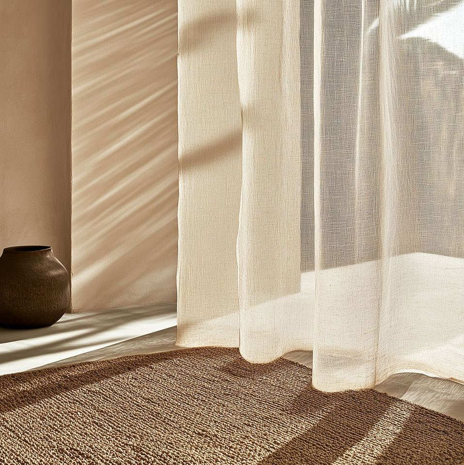 Sunlit Curtain and Rug