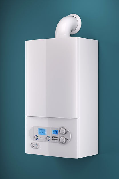Household gas boiler isolated on background 3d