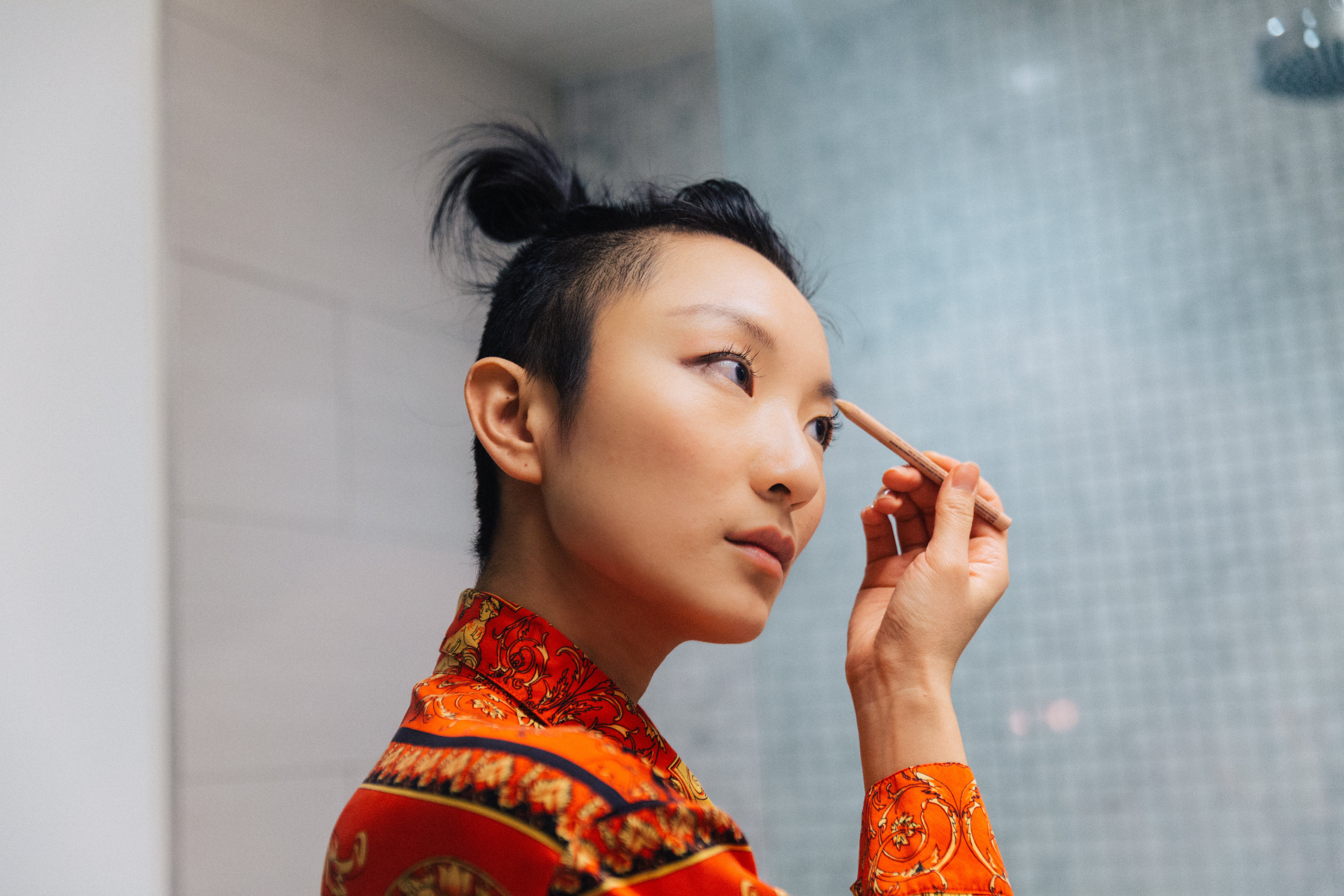 Woman Applying Makeup