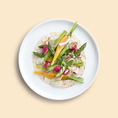 A colorful plate of vegetables.