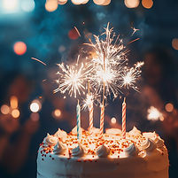 Birthday Cake with Sparklers