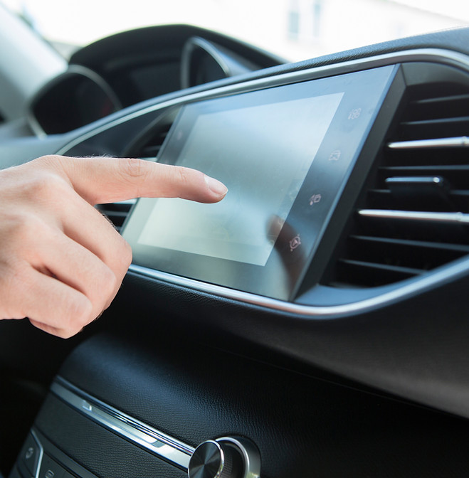 Tela do painel do carro