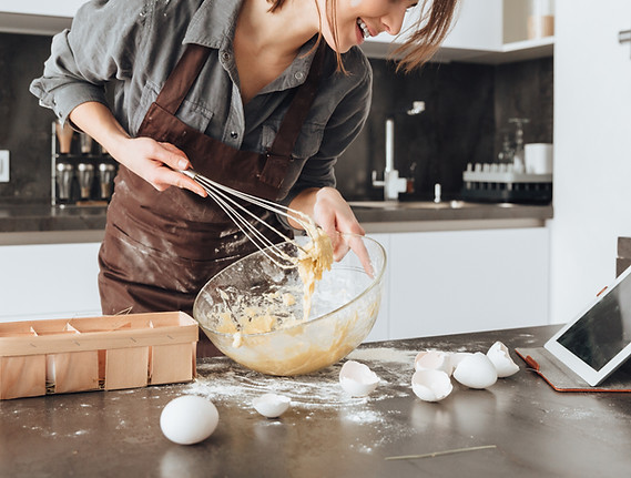 Woman Baking Joyfully