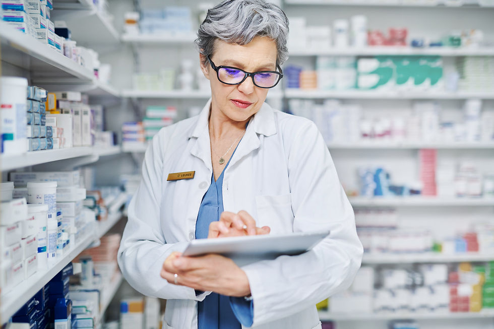 Pharmacist Using Tablet