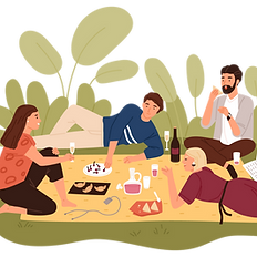 Scena di picnic all'aperto