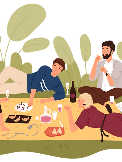 Pique-nique de groupe en plein air