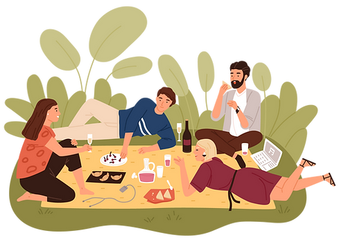 Friend Picnic Illustration
