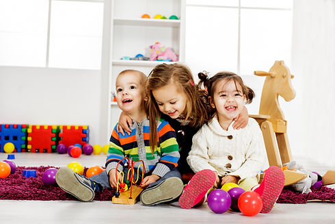 Cute kids playing in the room