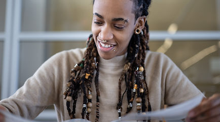 Student in Library