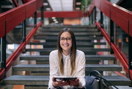 Student Sitting on the Stairs