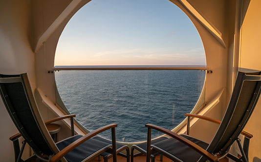 View of the sea from a Ship window