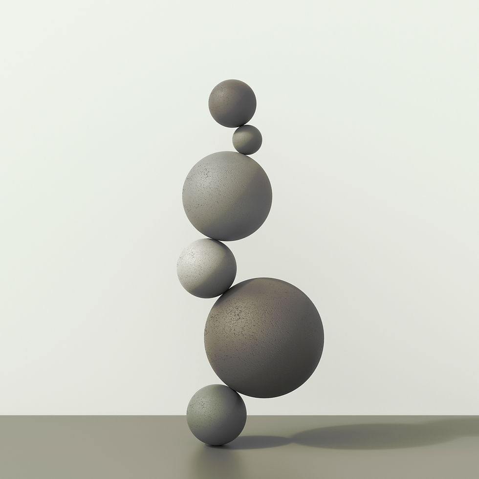 Stacked Gray Spheres